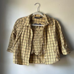Vintage Plaid 2pc Top